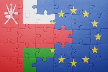 Umman ve Avrupa Birliği'nin ulusal bayrak ile bulmaca