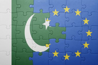 pakistan ve Avrupa Birliği'nin ulusal bayrak ile bulmaca