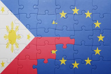 Türkiye ve Avrupa Birliği'nin ulusal bayrak ile bulmaca