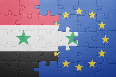 Suriye ve Avrupa Birliği ulusal bayrak ile bulmaca