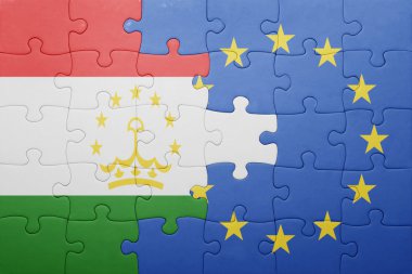 Tacikistan ve Avrupa Birliği'nin ulusal bayrak ile bulmaca