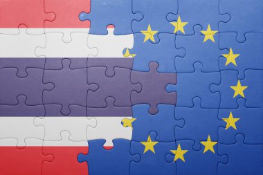 Tayland ve Avrupa Birliği'nin ulusal bayrak ile bulmaca