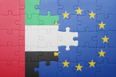 Birleşik Arap Emirlikleri ve Avrupa Birliği'nin ulusal bayrak ile bulmaca