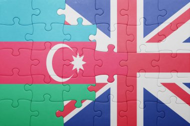 Büyük Britanya ve Azerbaycan ulusal bayrak ile bulmaca