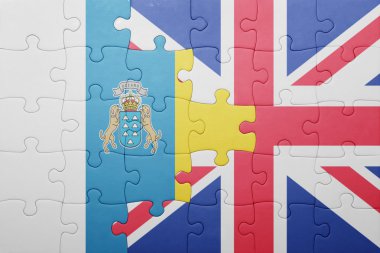 Büyük Britanya ve Kanarya Adaları ulusal bayrak ile bulmaca