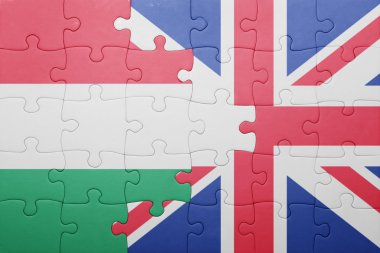 Büyük Britanya ve Macaristan ulusal bayrak ile bulmaca
