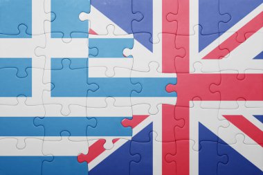 Büyük Britanya ve Yunanistan ulusal bayrak ile bulmaca