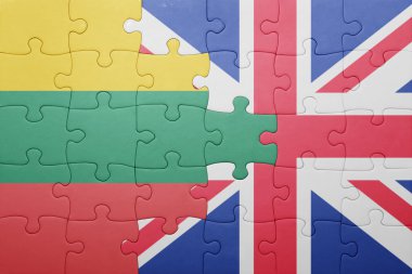 Büyük Britanya ve Litvanya ulusal bayrak ile bulmaca