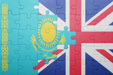 Büyük Britanya ve Kazakistan ulusal bayrak ile bulmaca