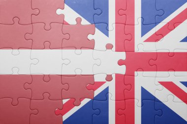 Büyük Britanya ve Letonya ulusal bayrak ile bulmaca
