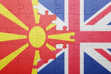 Büyük Britanya ve Makedonya ulusal bayrak ile bulmaca