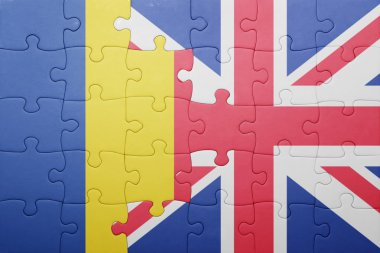 Büyük Britanya ve Romanya ulusal bayrak ile bulmaca