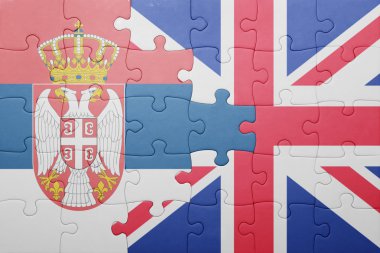 Büyük Britanya ve Sırbistan ulusal bayrak ile bulmaca