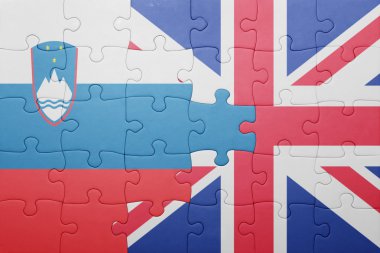 Büyük Britanya ve Slovenya ulusal bayrak ile bulmaca