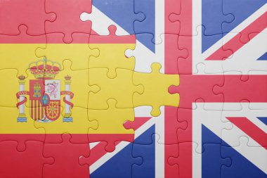 Büyük Britanya ve İspanya ulusal bayrak ile bulmaca