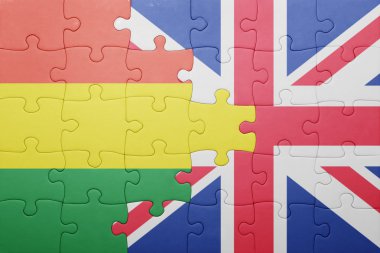 Büyük Britanya ve Bolivya Ulusal bayrak ile bulmaca
