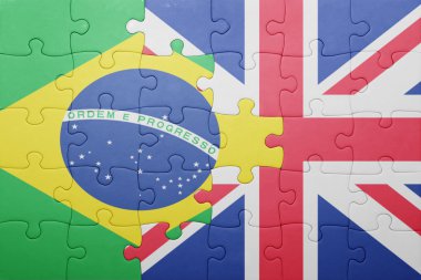İngiltere ve Brezilya ulusal bayrak ile bulmaca