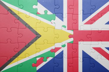 Büyük Britanya ve guyana ulusal bayrak ile bulmaca