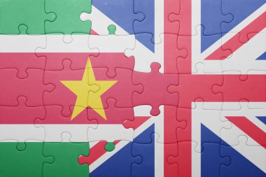 Büyük Britanya ve Surinam ulusal bayrak ile bulmaca