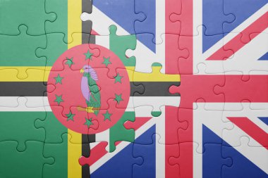 Büyük Britanya ve Dominika ulusal bayrak ile bulmaca
