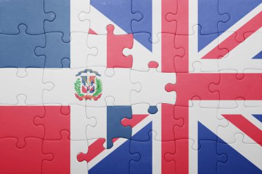Büyük Britanya ve Dominik Cumhuriyeti ulusal bayrak ile bulmaca