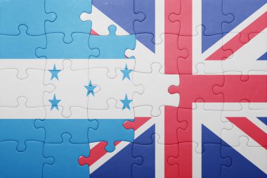 Büyük Britanya ve honduras ulusal bayrak ile bulmaca