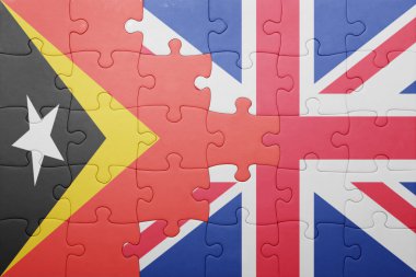 Büyük Britanya ve Doğu timor ulusal bayrak ile bulmaca