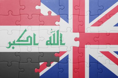 Büyük Britanya ve Irak Ulusal bayrak ile bulmaca 