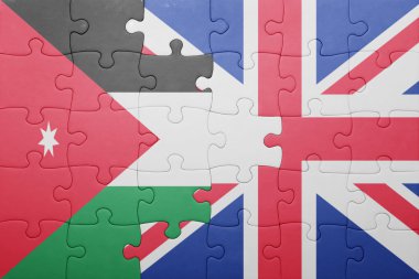 Büyük Britanya ve Ürdün ulusal bayrak ile bulmaca 