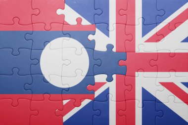 Büyük Britanya ve laos ulusal bayrak ile bulmaca