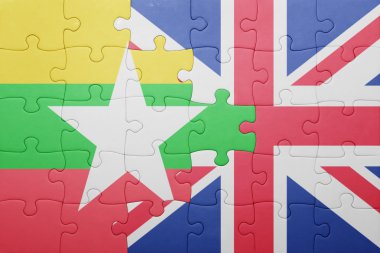 Büyük Britanya ve myanmar ulusal bayrak ile bulmaca