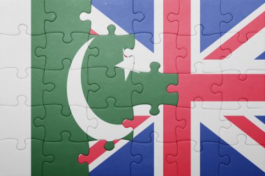 Büyük Britanya ve pakistan ulusal bayrak ile bulmaca 