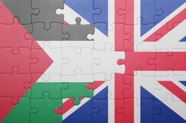 Büyük Britanya ve Filistin Ulusal bayrak ile bulmaca 