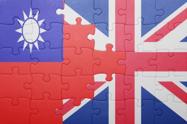 Büyük Britanya ve Tayvan ulusal bayrak ile bulmaca 