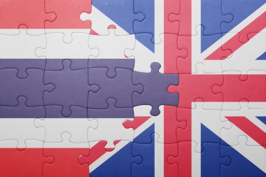 Büyük Britanya ve Tayland ulusal bayrak ile bulmaca 