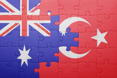 Türkiye ile Avustralya Ulusal bayrak ile bulmaca