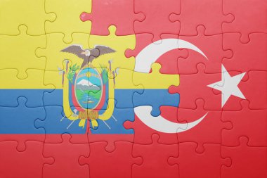 Türkiye ve Ekvador ulusal bayrak ile bulmaca