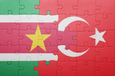 Türkiye ve Surinam ulusal bayrak ile bulmaca