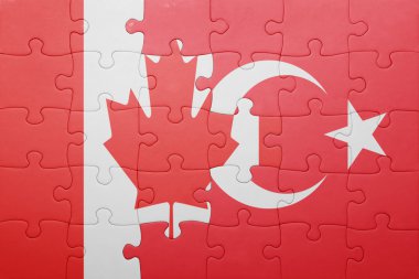 Türkiye ve Kanada ulusal bayrak ile bulmaca