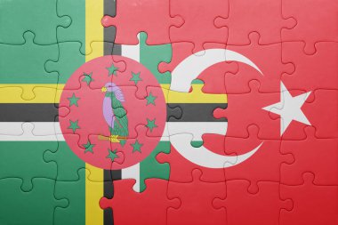 Türkiye ve Dominika ulusal bayrak ile bulmaca