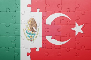 Türkiye ve Meksika ulusal bayrak ile bulmaca