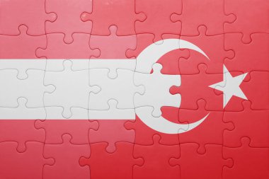 Türkiye ve Avusturya ulusal bayrak ile bulmaca