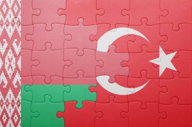 Türkiye'de ve Beyaz Rusya ulusal bayrak ile bulmaca
