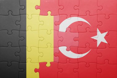 Türkiye ve Belçika Ulusal bayrak ile bulmaca