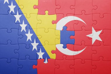 Türkiye ve Bosna-Hersek ulusal bayrak ile bulmaca