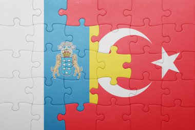 Türkiye ve Kanarya Adaları ulusal bayrak ile bulmaca