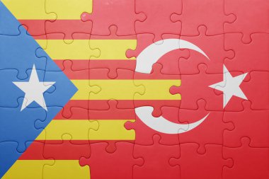 Türkiye'de ve Katalonya Ulusal bayrak ile bulmaca