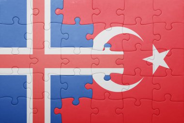 Türkiye ve İzlanda ulusal bayrak ile bulmaca