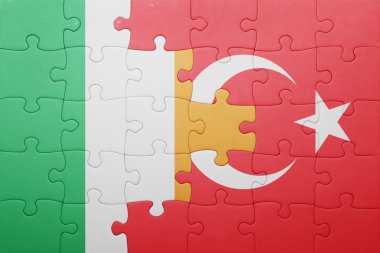 Türkiye ve İrlanda ulusal bayrak ile bulmaca