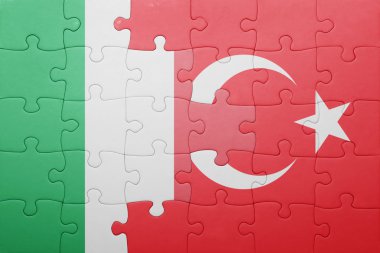 Türkiye ve İtalya'nın ulusal bayrak ile bulmaca